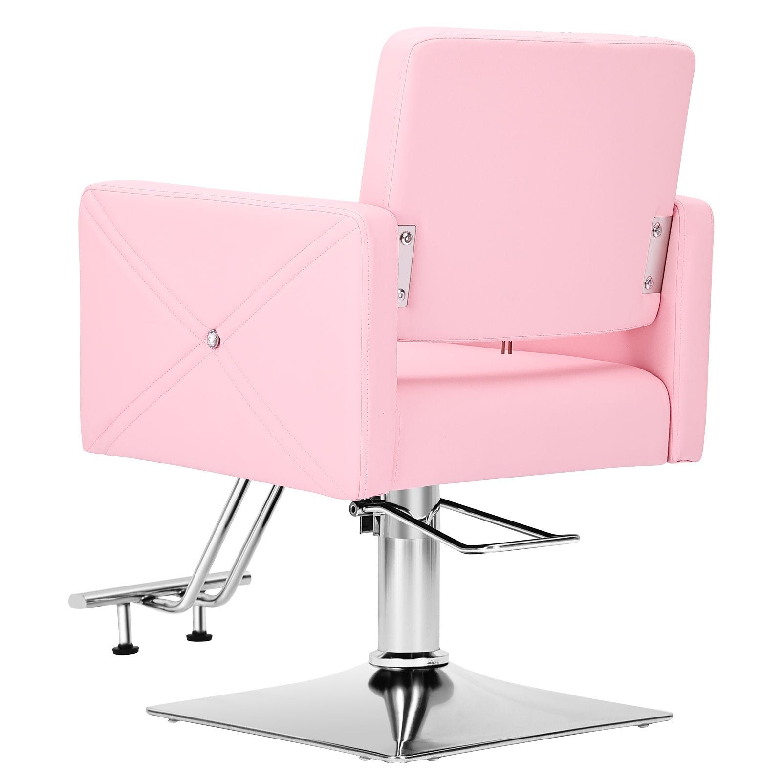 #5437 Pink Salon Chair for Hair Stylist with Back Cover, Hydraulic Hair Chair 360 Swivel Barber Chair, Beauty Salon Equipment for Hair Stylist Women, Max Load Weight 330 Lbs