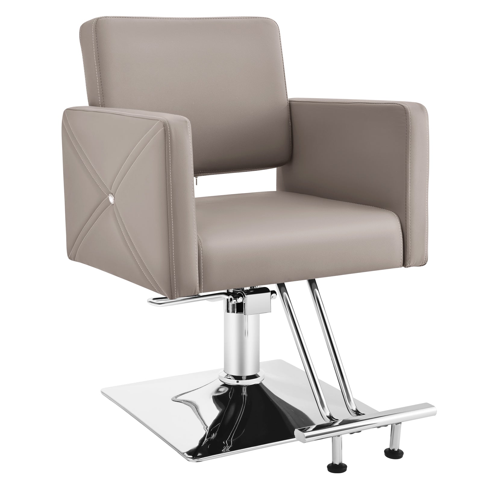 #5737 Gray Salon Chair for Hair Stylist with Back Cover, Hydraulic Hair Chair 360 Swivel Barber Chair, Beauty Salon Equipment for Hair Stylist Women, Max Load Weight 330 Lbs