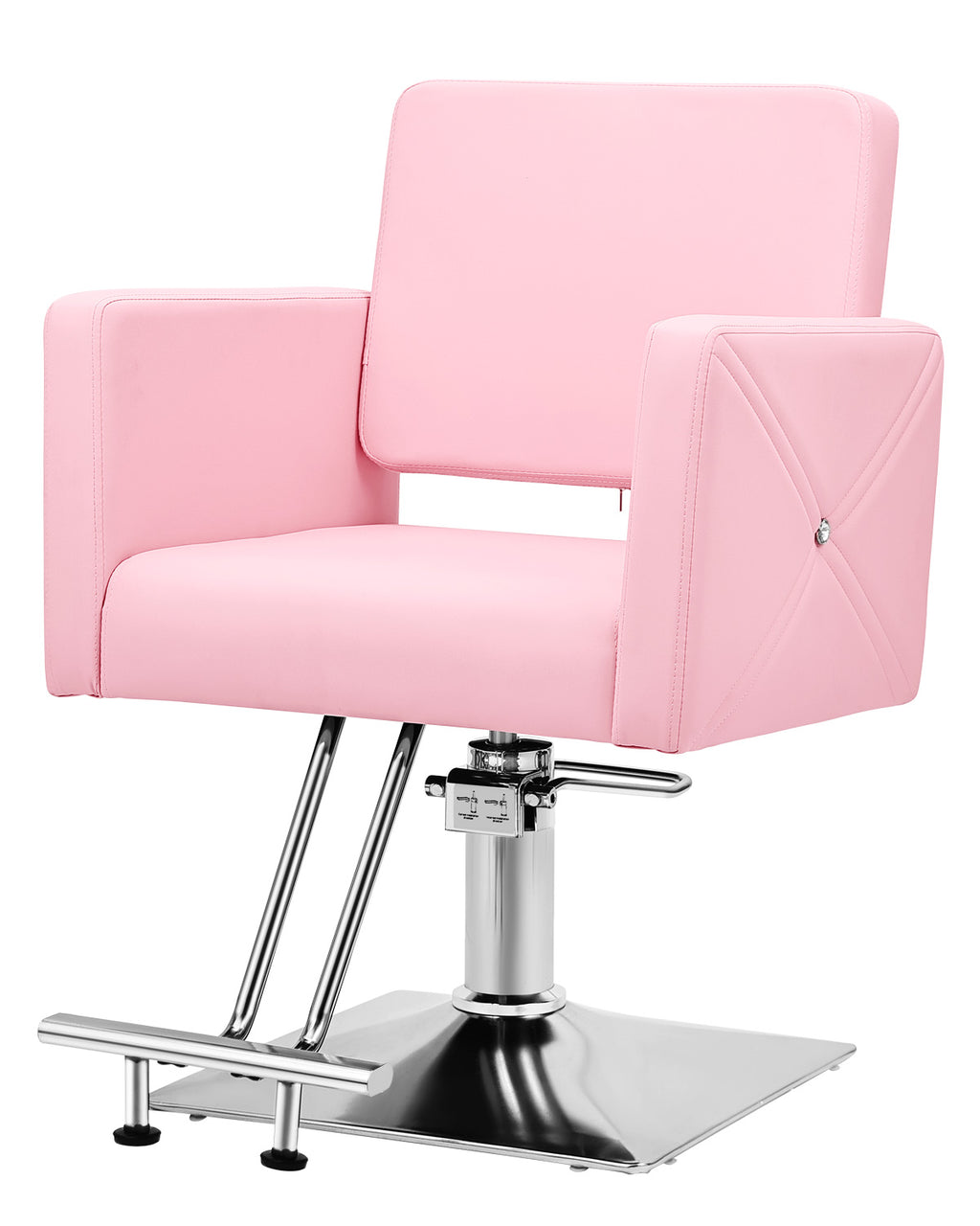 #5437 Pink Salon Chair for Hair Stylist with Back Cover, Hydraulic Hair Chair 360 Swivel Barber Chair, Beauty Salon Equipment for Hair Stylist Women, Max Load Weight 330 Lbs