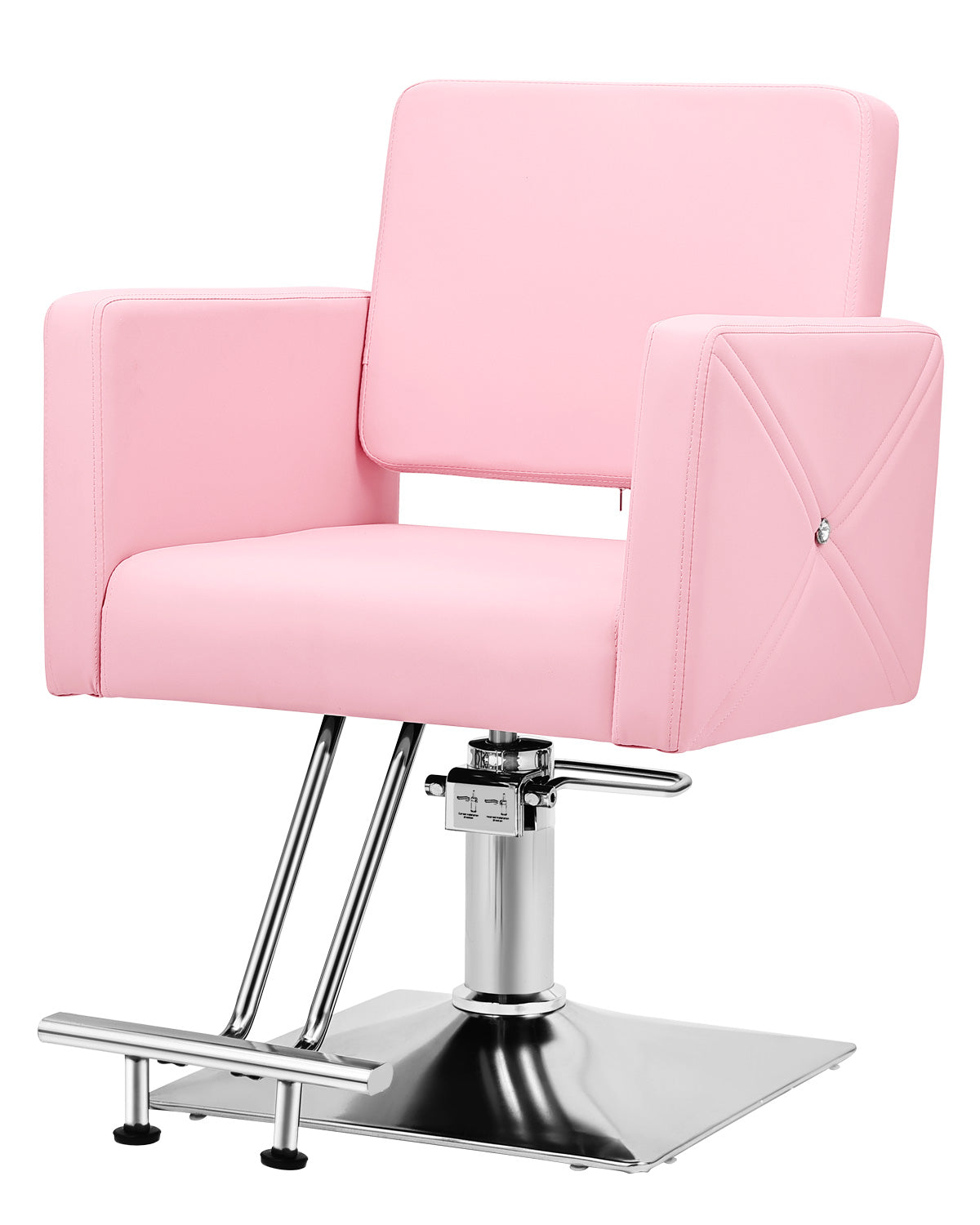 #5437 Pink Salon Chair for Hair Stylist with Back Cover, Hydraulic Hair Chair 360 Swivel Barber Chair, Beauty Salon Equipment for Hair Stylist Women, Max Load Weight 330 Lbs