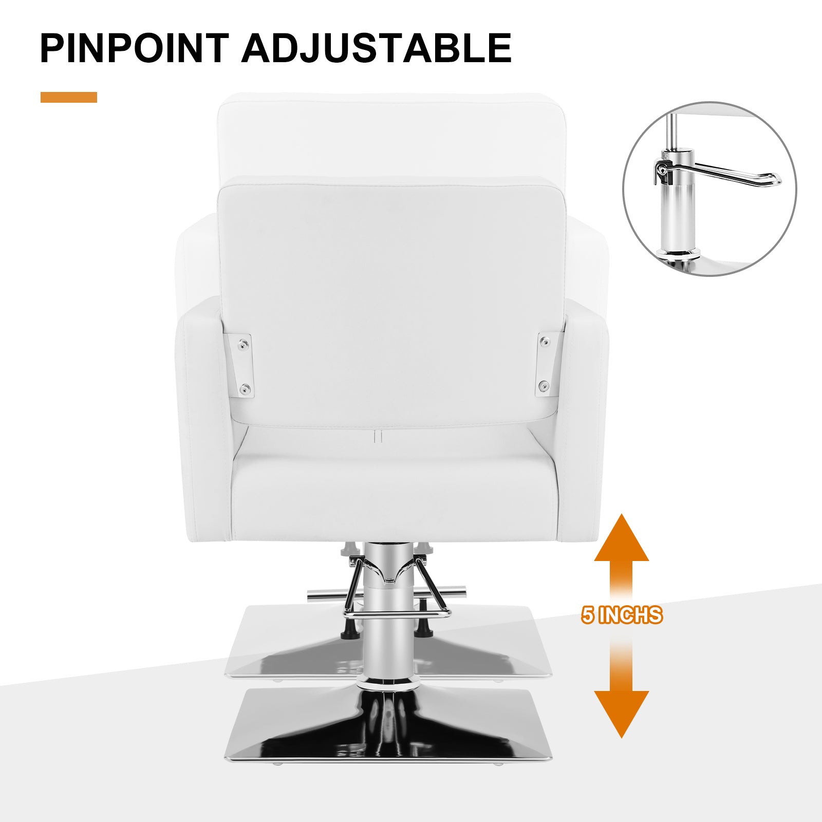 #91000 Hair Salon Chair White, Hydraulic Styling Chair with Heavy Duty Pump, 360 Degree Swivel Barber Chair, Beauty Salon Equipment for Hair Stylist, Max Load 330 Lbs