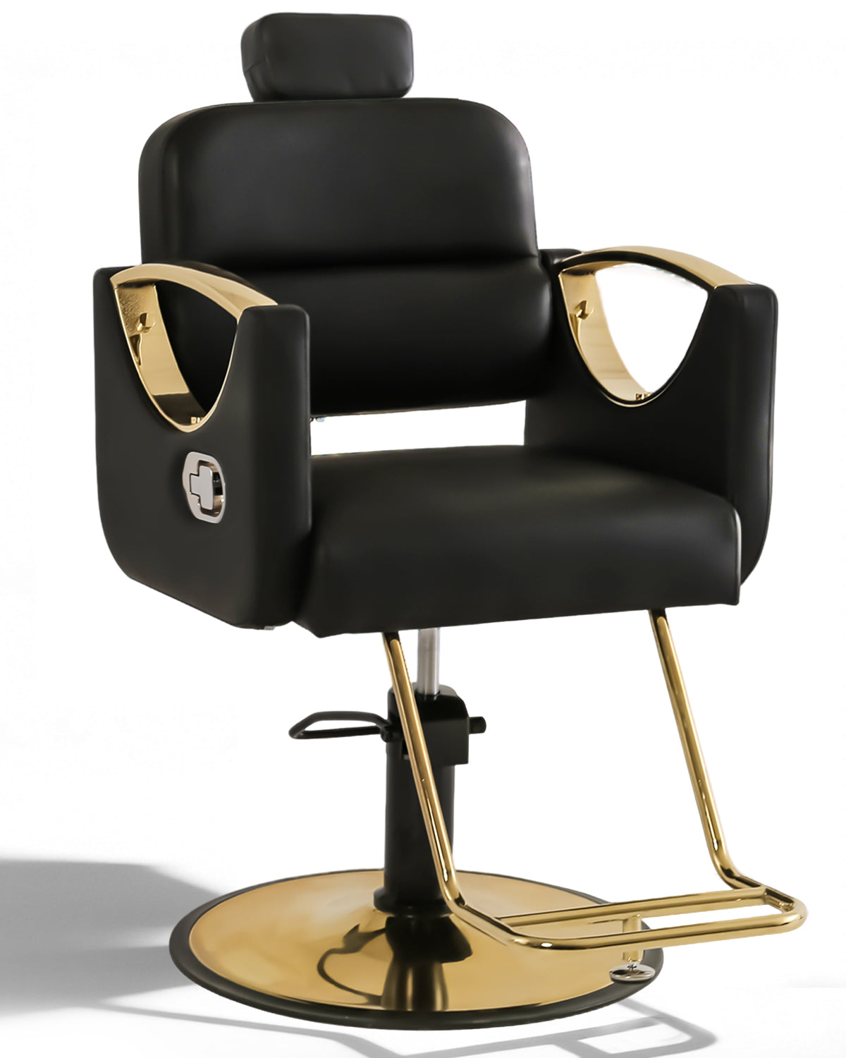 #2614 Barber Salon Chairs, Reclining Salon Chair for Hair Stylist, Hair Salon Chair with Heavy Duty Hydraulic Pump, 360 Degree Swivel Adjustable Height for Barbershop, Beauty Salon Equipment, Black Gold
