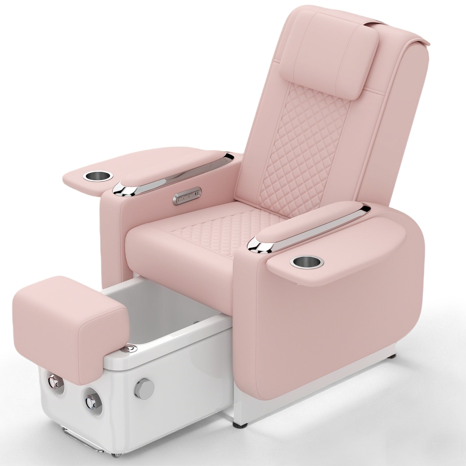 #1483 Spa Chair with Foot Spa Basin, Manicure & Massage Chair, Electric Recline, 4-Head Back Massage, Hot/Cold Water Controls, LED Light & Jet Tub, Fast Drain Pump, Pull-Out Bowl