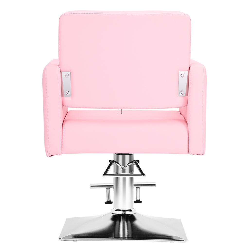 #5437 Pink Salon Chair for Hair Stylist with Back Cover, Hydraulic Hair Chair 360 Swivel Barber Chair, Beauty Salon Equipment for Hair Stylist Women, Max Load Weight 330 Lbs