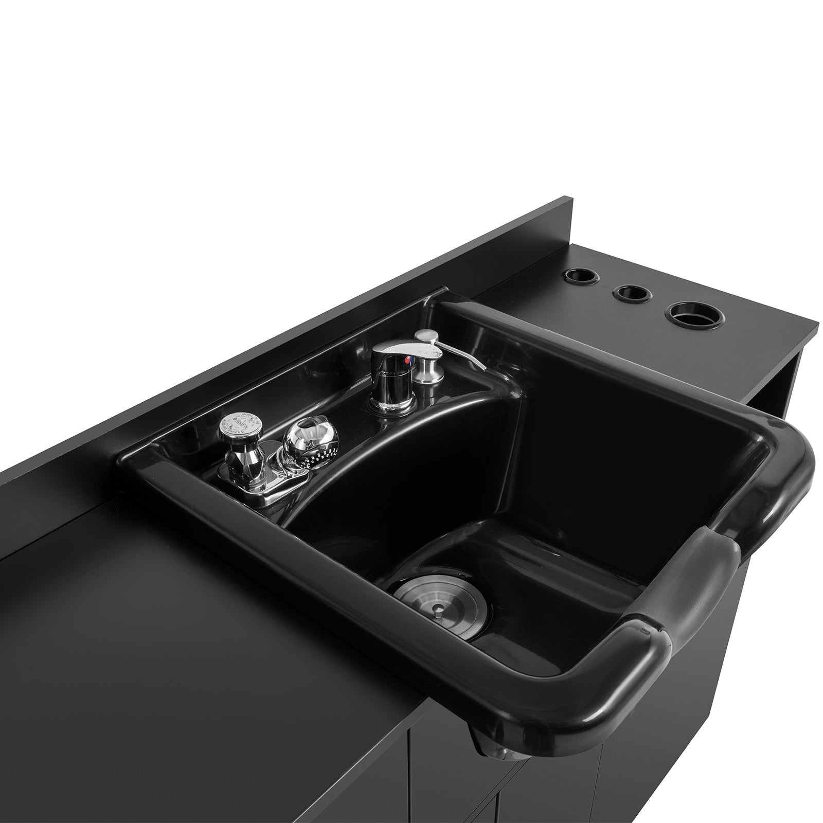 #10104 Shampoo Bowls for Salons with Mirror, Shampoo Stations for Salons All in One Backwash Sink with USB, 110V Outlets, Hair Dryer Holes and P Trap, Salon Equipment