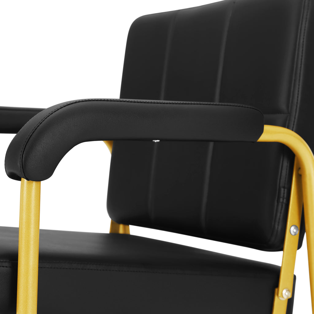 #1007 Black Gold HeavyDuty Reclining Barber Shampoo Chair Salon Spa Beauty Styling