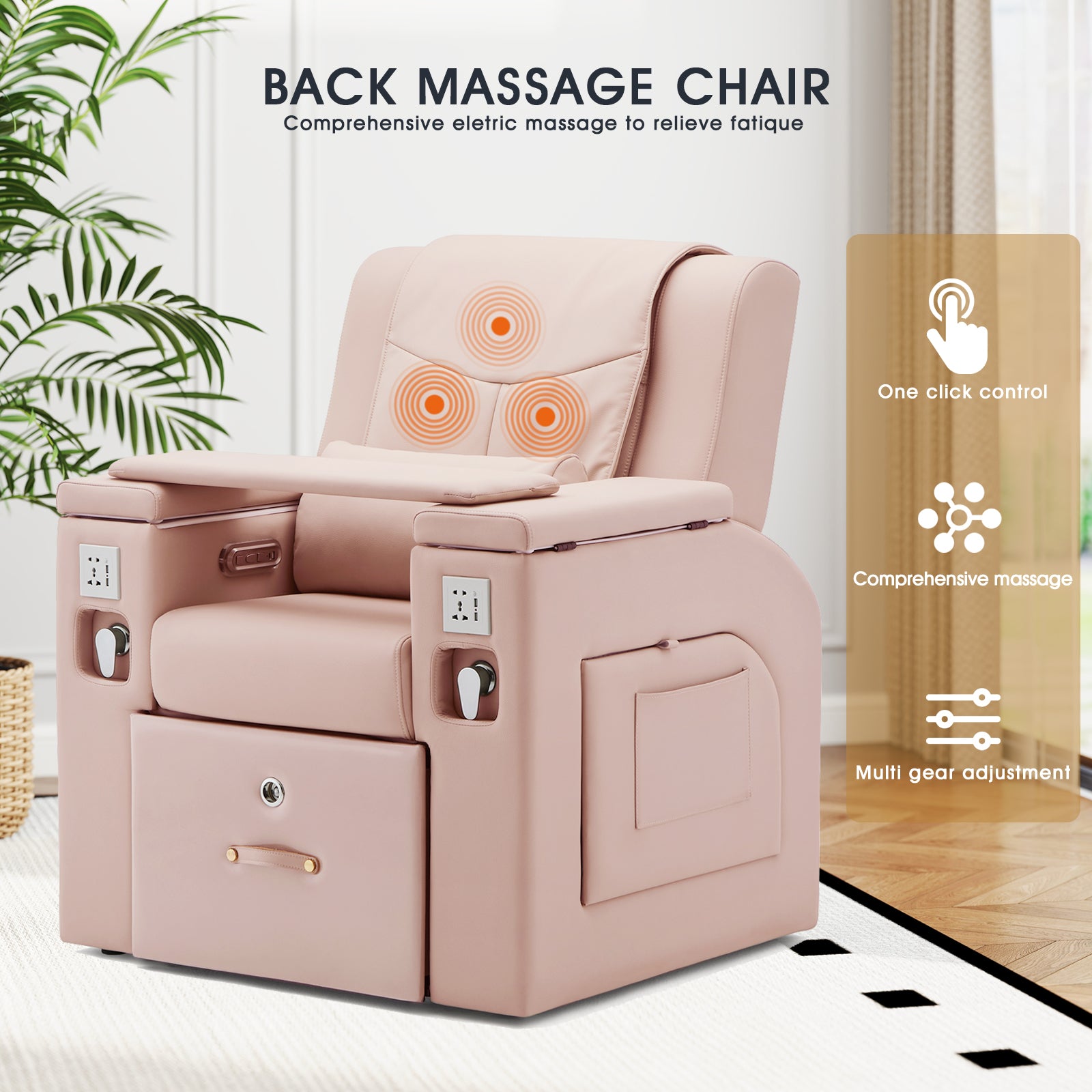 #1481 Artist hand Pedicure Spa Chair, Massage Chair, with Smart Foot Bathtub, Hand Wash, Salon Chairs for Manicure, Foot Bath