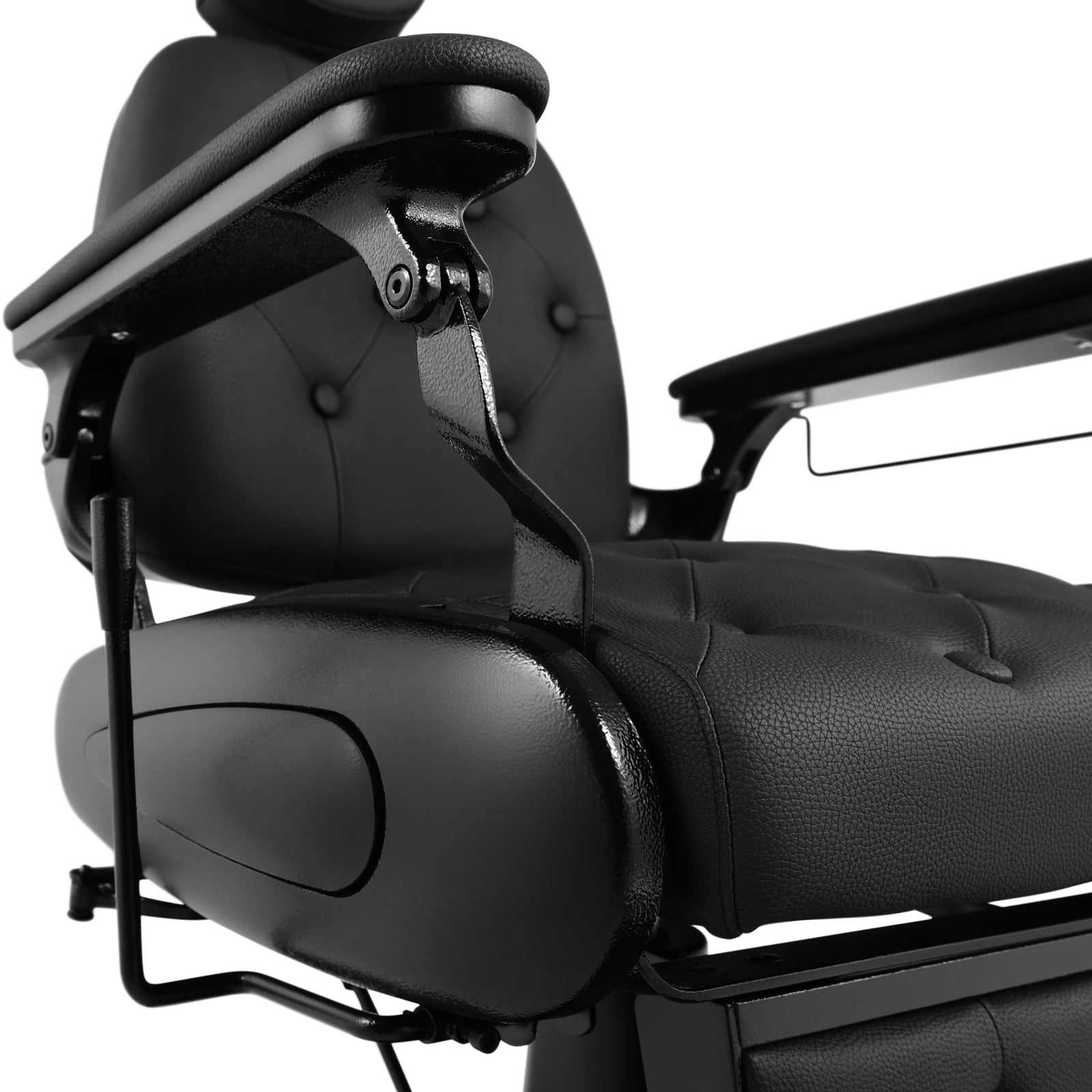 #5079 Barber Chair, Barber Chairs Professional, Vintage Barber Chair Style, Reclining Hydraulic Salon Chair, Locking Recline & 360?? Swivel, Heavy-Duty Round Base, PU Leather Barbershop