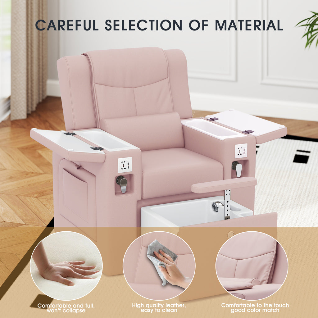 #1481 Artist hand Pedicure Spa Chair, Massage Chair, with Smart Foot Bathtub, Hand Wash, Salon Chairs for Manicure, Foot Bath