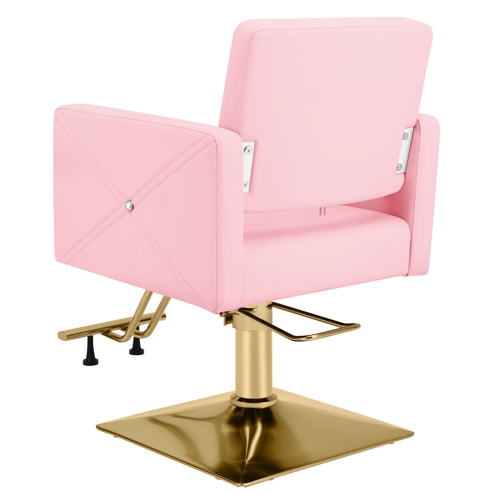 #5537 Hair Salon Chair Pink and Gold, Hydraulic Styling Chair with Heavy Duty Pump, 360 Degree Swivel Barber Chair, Beauty Salon Equipment for Hair Stylist, Max Load 330 Lbs