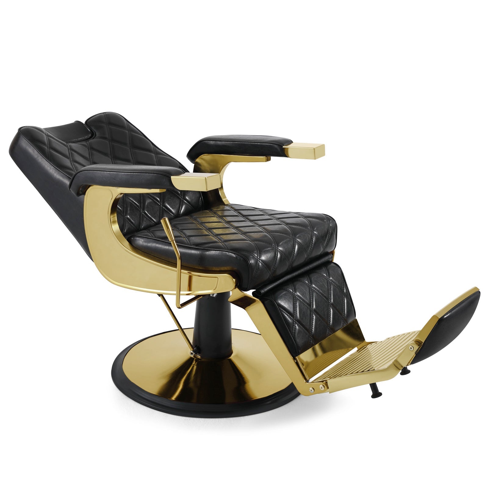 #5636 Prestige Wide Backrest Barber Chair Gold and Black