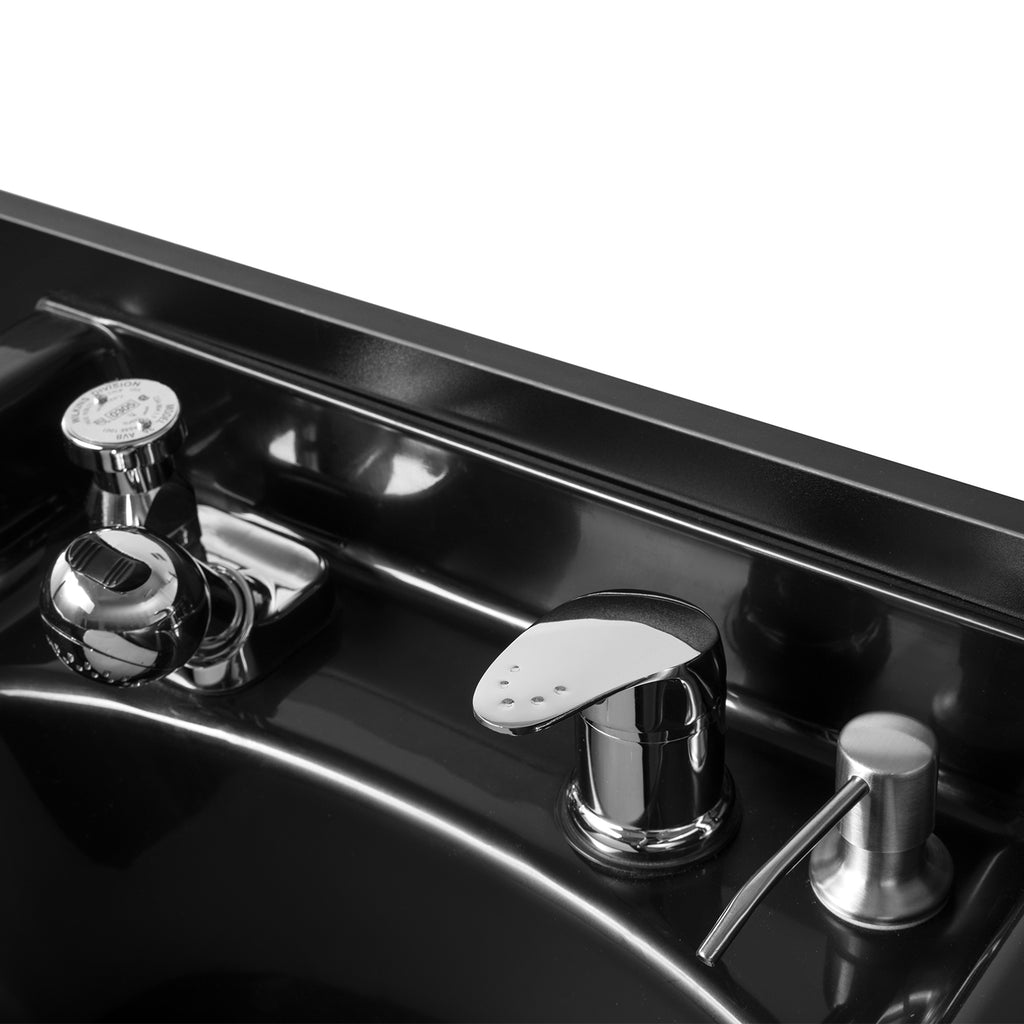 #10103 Shampoo Stations for Salons Hair washing station Bowl and Drawer, Salon Sink Backwash Salon Station with USB, 110V Outlets, Hair Dryer Holes, and P Trap, Salon Equipment for Spa Beauty