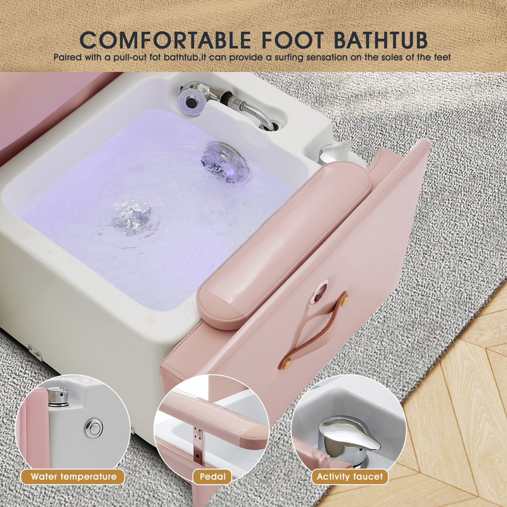 #1481 Artist hand Pedicure Spa Chair, Massage Chair, with Smart Foot Bathtub, Hand Wash, Salon Chairs for Manicure, Foot Bath