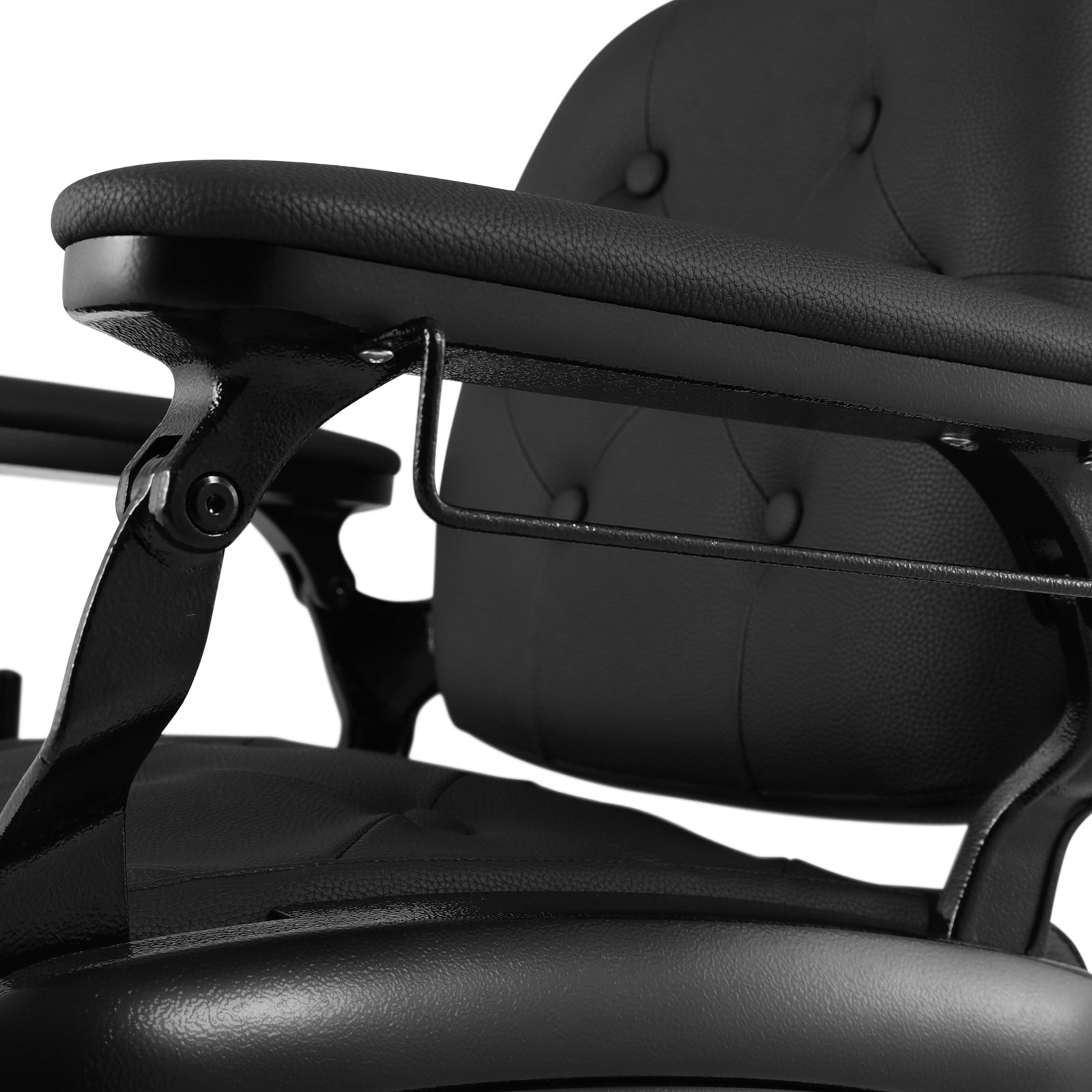 #5079 Barber Chair, Barber Chairs Professional, Vintage Barber Chair Style, Reclining Hydraulic Salon Chair, Locking Recline & 360?? Swivel, Heavy-Duty Round Base, PU Leather Barbershop