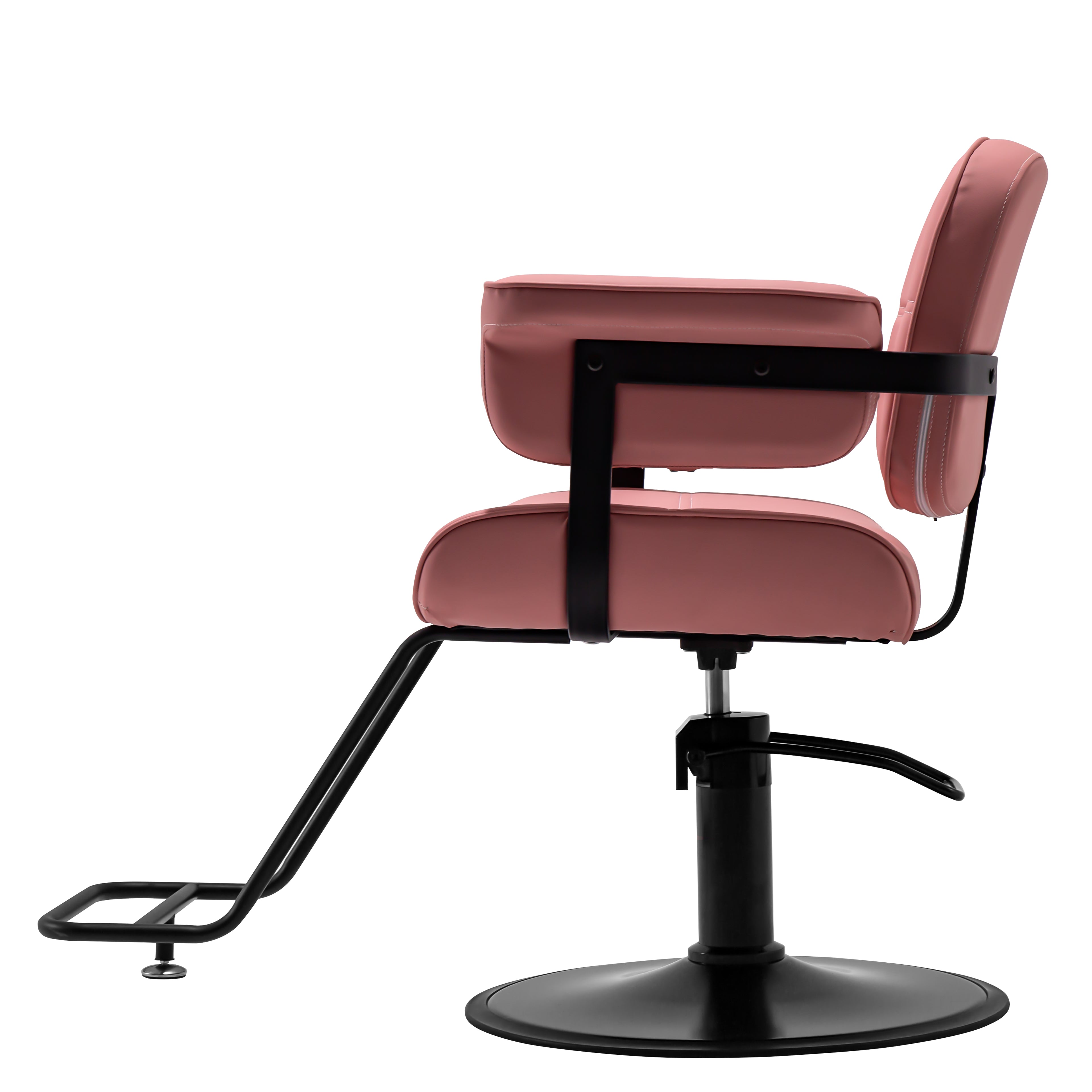 #2420 Barber Salon Chair, Extra Wide Hair Styling Chair with Heavy Duty Hydraulic Pump, 360?? Swivel Height Adjustable Braiding Design, Luxury Beauty Salon and Barbershop Equipment, Pink
