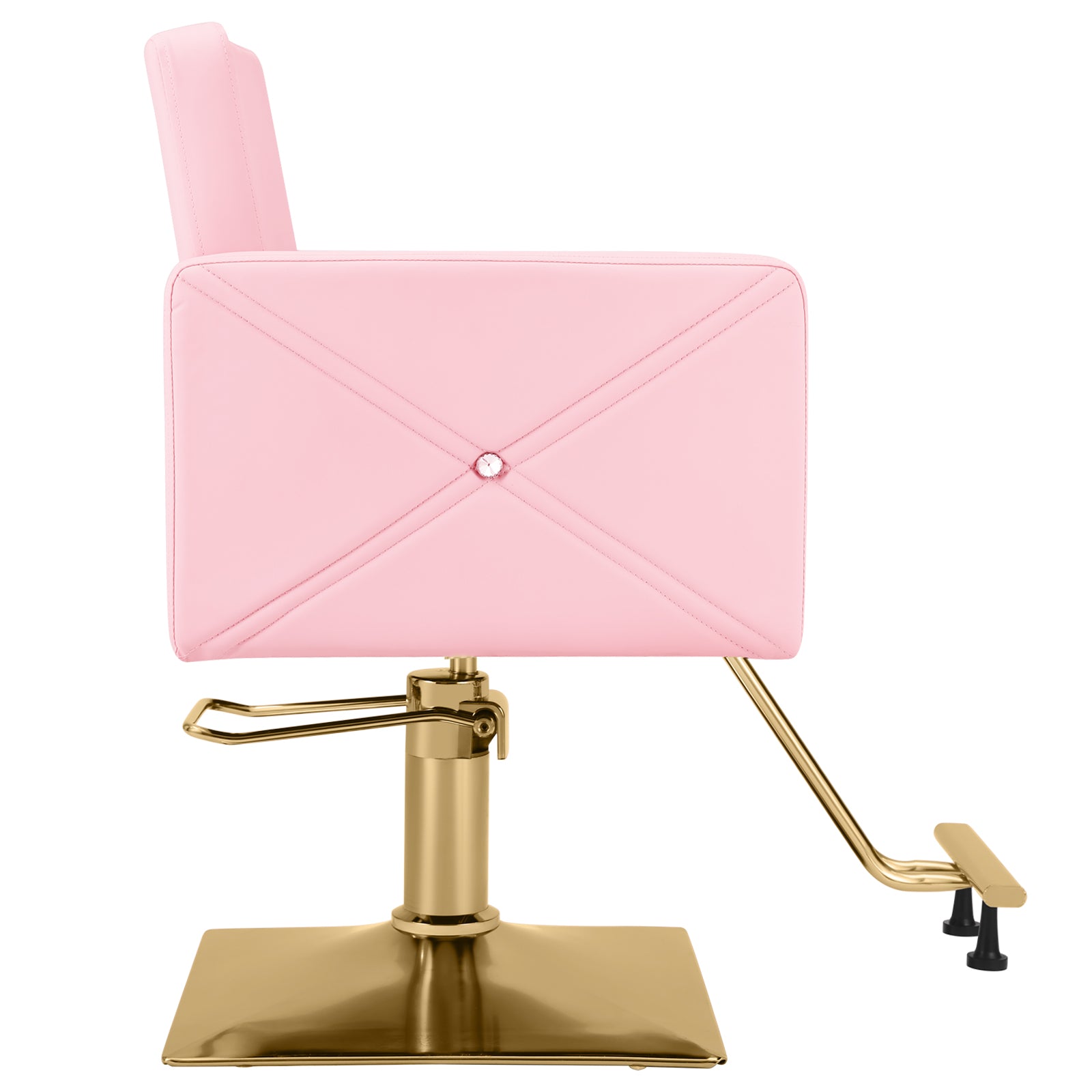 #5537 Hair Salon Chair Pink and Gold, Hydraulic Styling Chair with Heavy Duty Pump, 360 Degree Swivel Barber Chair, Beauty Salon Equipment for Hair Stylist, Max Load 330 Lbs