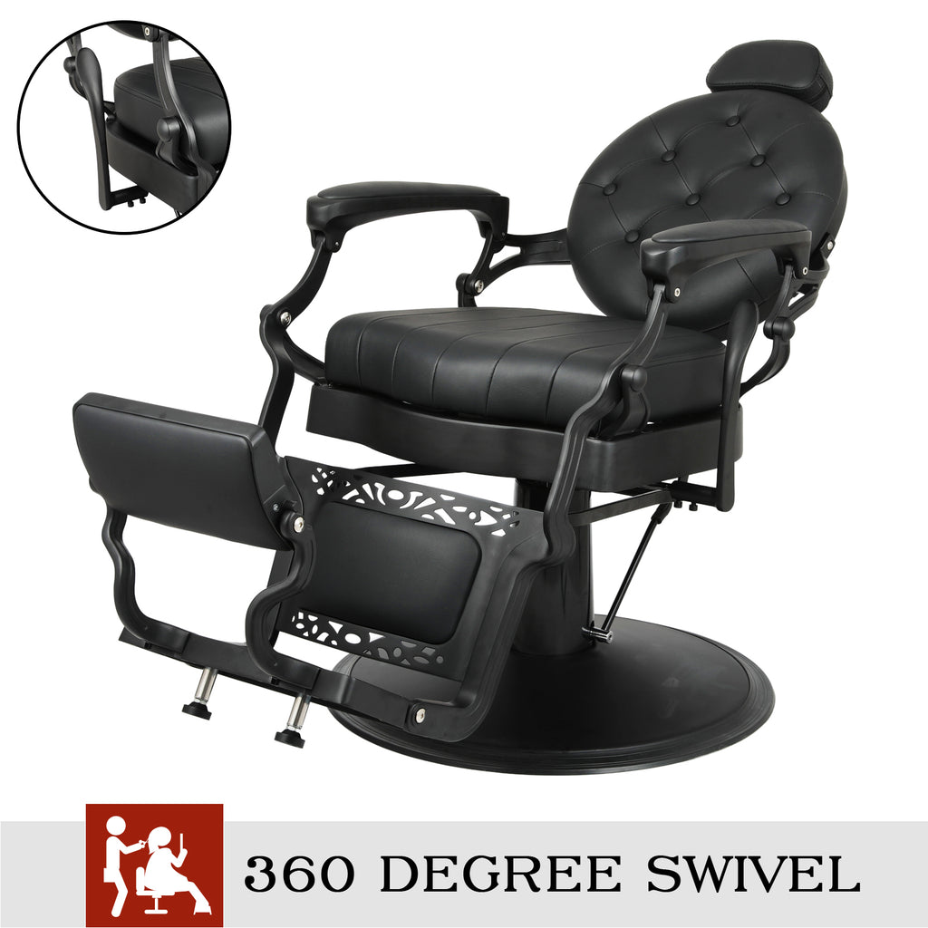 #5064 Retro Barber Chair Heavy Duty Barber Chairs Vintage Salon Chair Hydraulic Recline Chair Square Cushioning Beauty Spa Styling Equipment