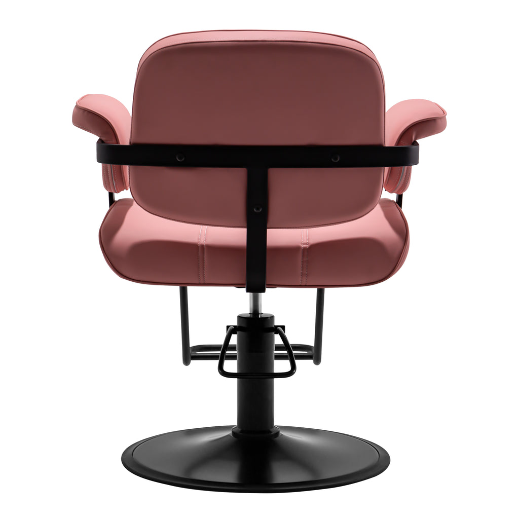 #2420 Barber Salon Chair, Extra Wide Hair Styling Chair with Heavy Duty Hydraulic Pump, 360?? Swivel Height Adjustable Braiding Design, Luxury Beauty Salon and Barbershop Equipment, Pink