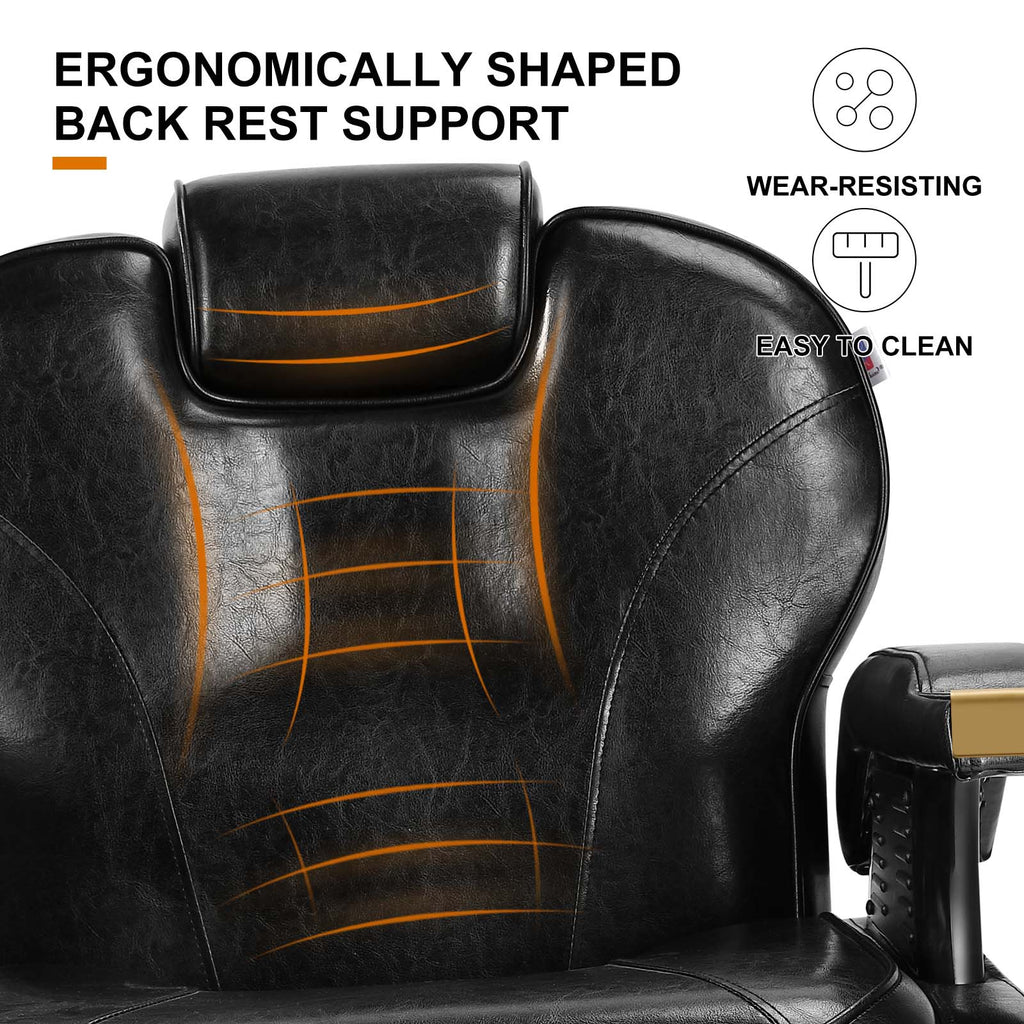 #5001 Barber Chair for Barbershop Salon Chair Beauty Styling Chair for Beauty Shop Gold/Black