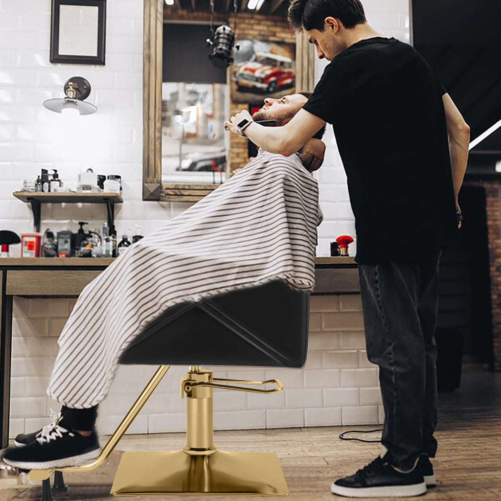 #5237 Hair Salon Chair Black and Gold, Hydraulic Styling Chair with Heavy Duty Pump, 360 Degree Swivel Barber Chair, Beauty Salon Equipment for Hair Stylist, Max Load 330 Lbs