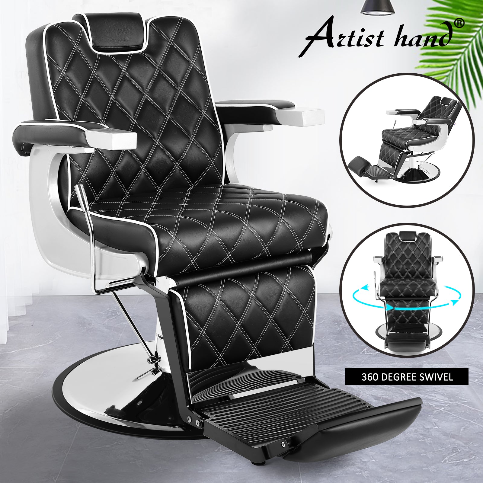 #5038 All Purpose Barber Chair Wide Backrest Reclining Salon Chair for Hair Stylist Tattoo Chair Makeup Chair for Salon Equipment