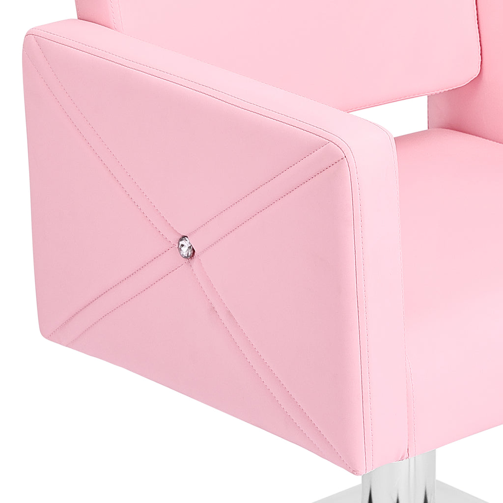 #5437 Pink Salon Chair for Hair Stylist with Back Cover, Hydraulic Hair Chair 360 Swivel Barber Chair, Beauty Salon Equipment for Hair Stylist Women, Max Load Weight 330 Lbs