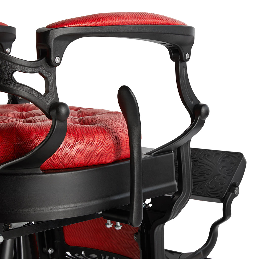 #5152 Retro Barber Chair Heavy Duty Vintage Barbershop Chair Red