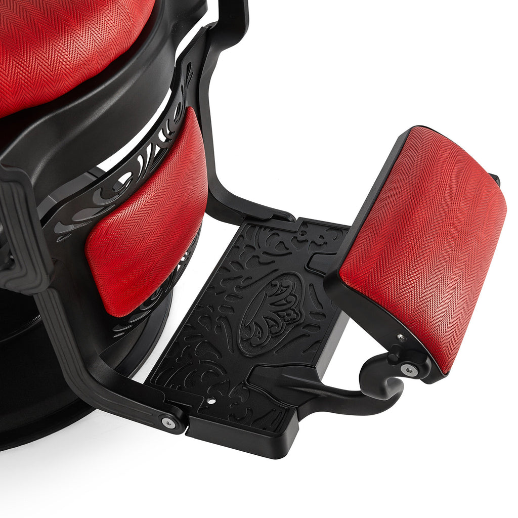 #5152 Retro Barber Chair Heavy Duty Vintage Barbershop Chair Red