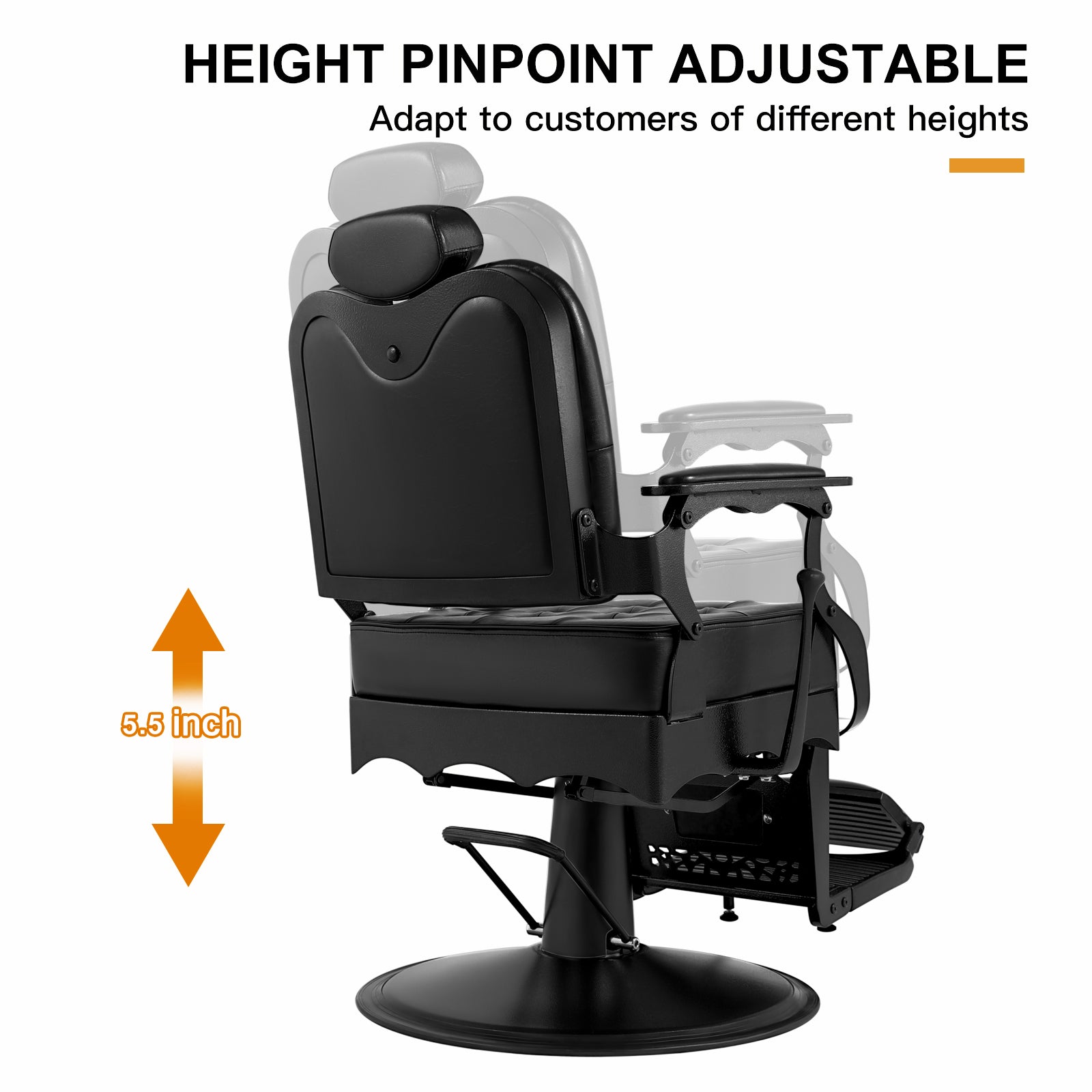 #5013 Vintage Barber Chair Heavy Duty Hydraulic Recline Salon Chair Classic Barber Chairs for Hair Stylist Tattoo Chair Barber Salon Equipment