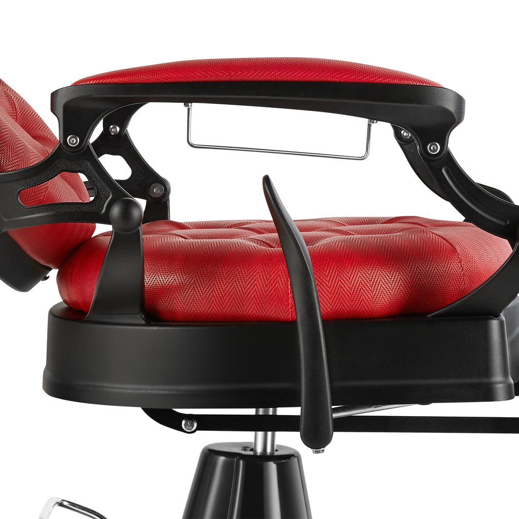 #5152 Retro Barber Chair Heavy Duty Vintage Barbershop Chair Red