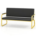 #1021 Waiting Chair, 56" Office Guest Chair, Reception Seating with Padded Cushion, Durable Metal Frame, for Beauty Salon Barber Shop