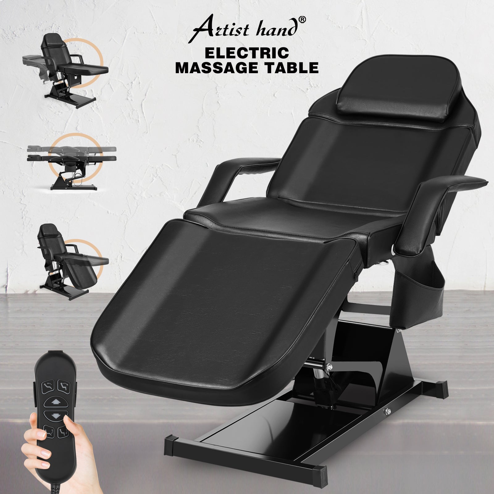 #2025 Facial Bed for Esthetician Massage Table Beauty Bed Medical Aesthetic Tattoo Chair with 3 Motor Electrical Adjustments,Black