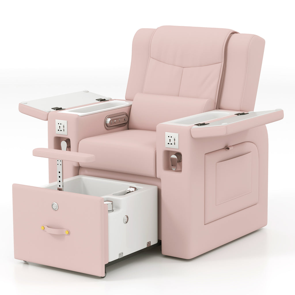 #1481 Artist hand Pedicure Spa Chair, Massage Chair, with Smart Foot Bathtub, Hand Wash, Salon Chairs for Manicure, Foot Bath