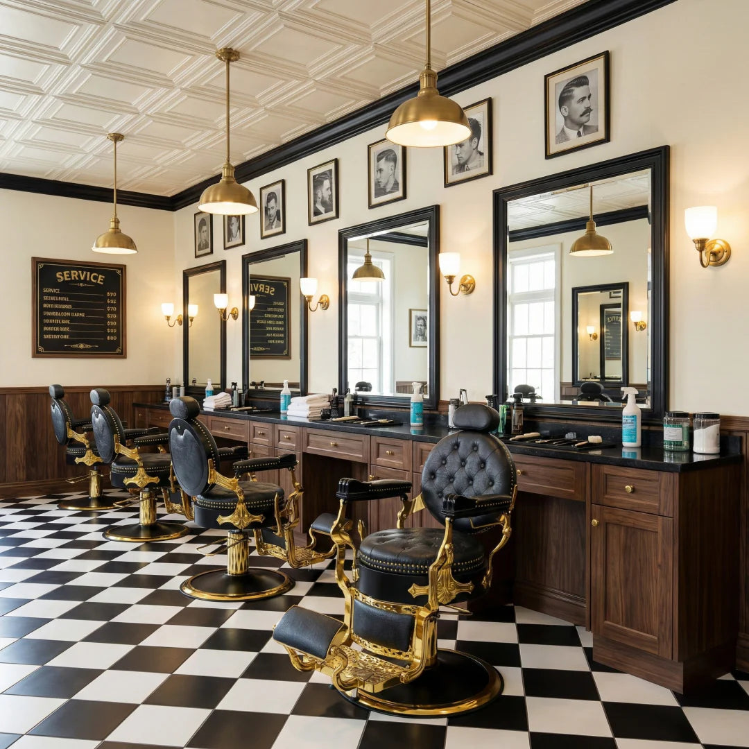 #5060 Royal Prestige Gold Barber Chair