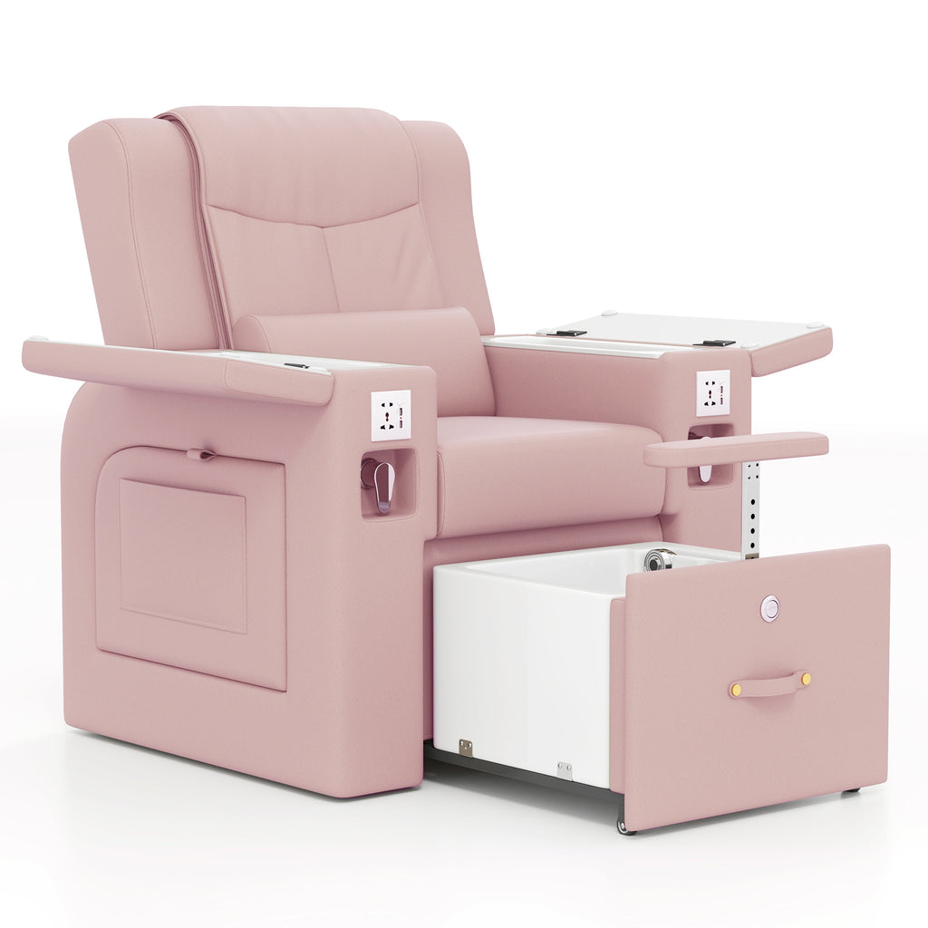#1481 Artist hand Pedicure Spa Chair, Massage Chair, with Smart Foot Bathtub, Hand Wash, Salon Chairs for Manicure, Foot Bath