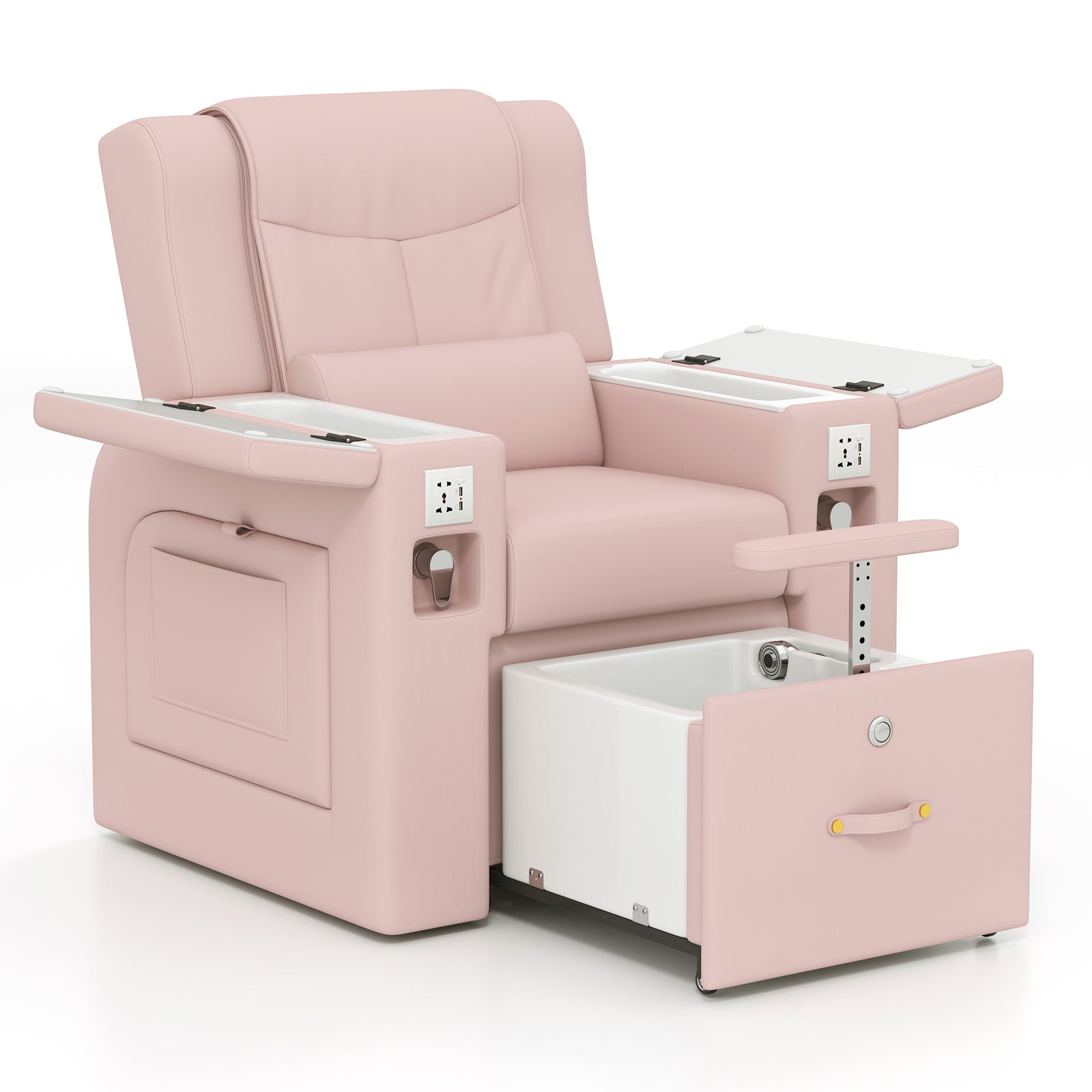 #1481 Artist hand Pedicure Spa Chair, Massage Chair, with Smart Foot Bathtub, Hand Wash, Salon Chairs for Manicure, Foot Bath
