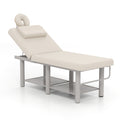 #7822 Heavy Duty Wide Stationary Massage Table Metal Frame PU Leather Spa Facial Professional Adjustable Massage Bed with Open-Chest & Headrest for Treatment Physical Therapy Tatoo Salon Equipment