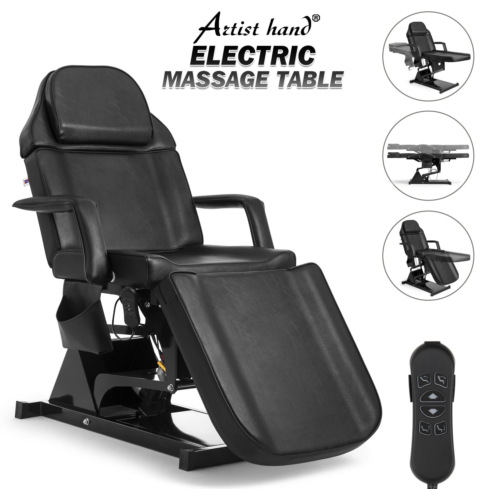#2025 Facial Bed for Esthetician Massage Table Beauty Bed Medical Aesthetic Tattoo Chair with 3 Motor Electrical Adjustments,Black