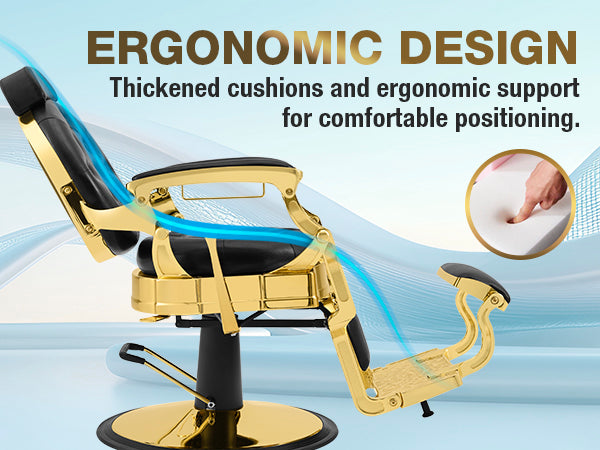 #5657 Barber Chair Classic Hydraulic Professional Vintage Heavy Duty Barber Chair with Adjustable Height Headrest for Salon & Home
