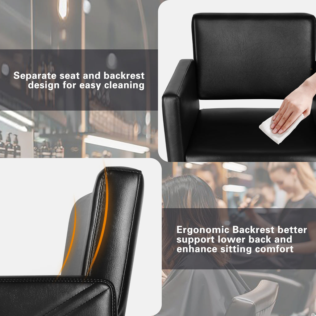 #5237 Hair Salon Chair Black and Gold, Hydraulic Styling Chair with Heavy Duty Pump, 360 Degree Swivel Barber Chair, Beauty Salon Equipment for Hair Stylist, Max Load 330 Lbs