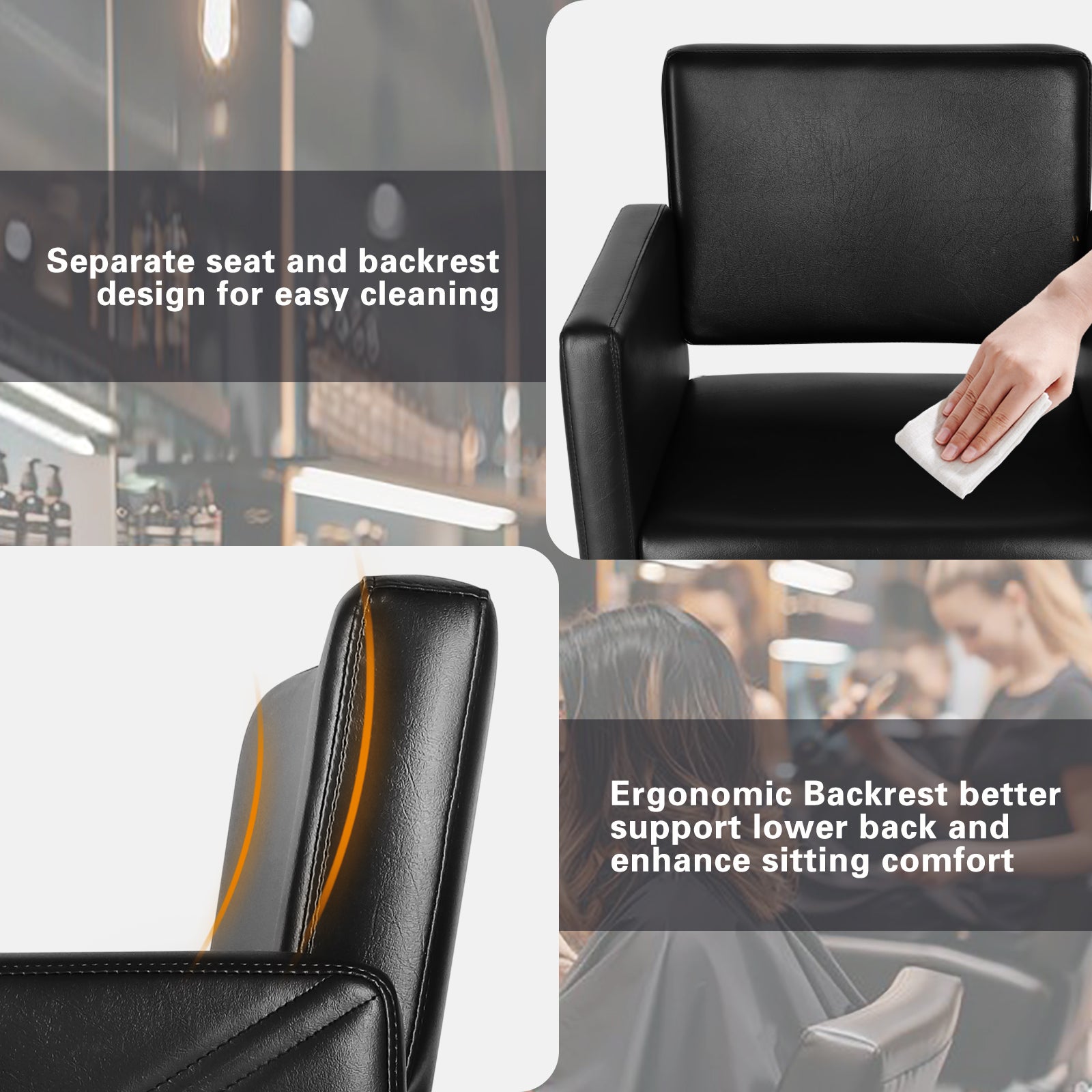 #5237 Hair Salon Chair Black and Gold, Hydraulic Styling Chair with Heavy Duty Pump, 360 Degree Swivel Barber Chair, Beauty Salon Equipment for Hair Stylist, Max Load 330 Lbs
