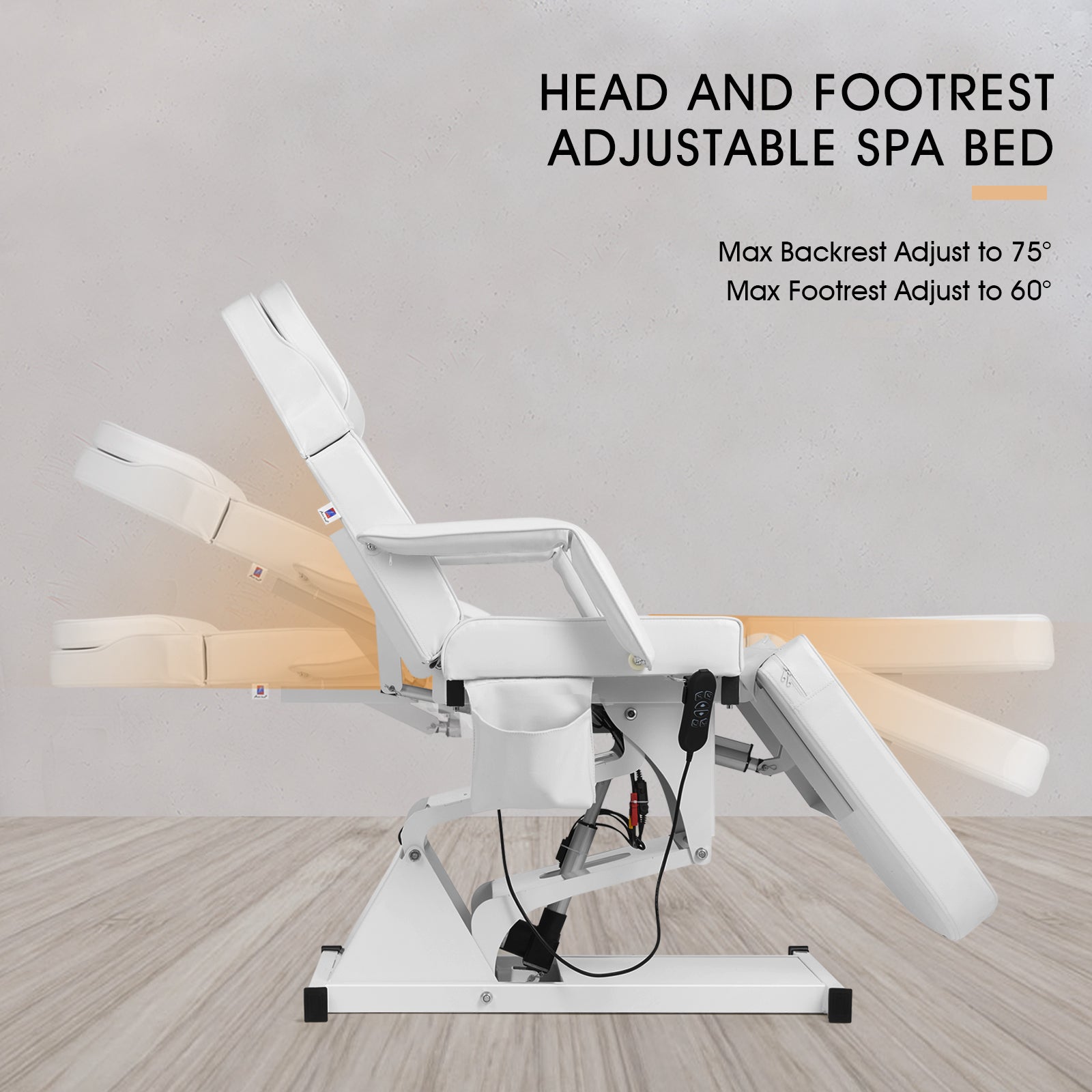 #2926 Facial Bed for Esthetician MassageTable Beauty Bed Medical Aesthetic Tattoo Procedure Bed with 3 Motor Electrical Adjustments,White
