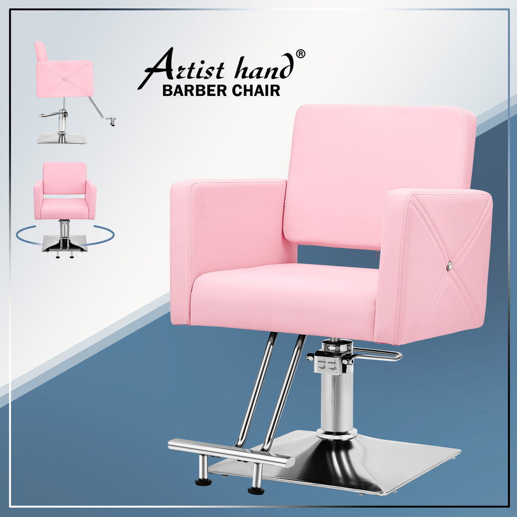 #5437 Pink Salon Chair for Hair Stylist with Back Cover, Hydraulic Hair Chair 360 Swivel Barber Chair, Beauty Salon Equipment for Hair Stylist Women, Max Load Weight 330 Lbs