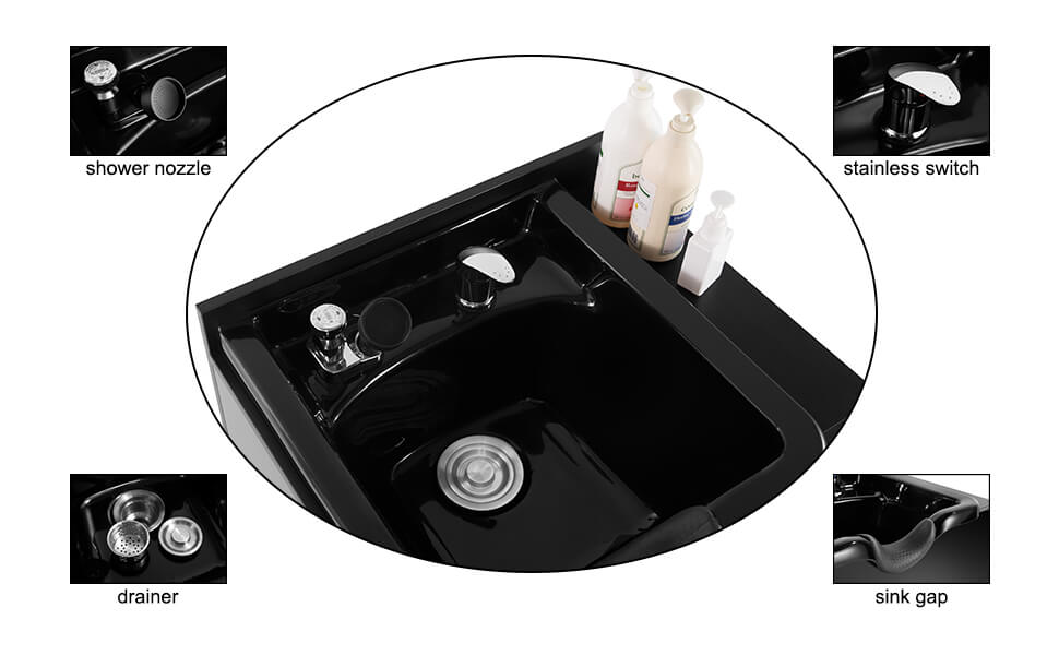 #10092 Shampoo Backwash Sink Station with Shampoo Bowl Artist hand