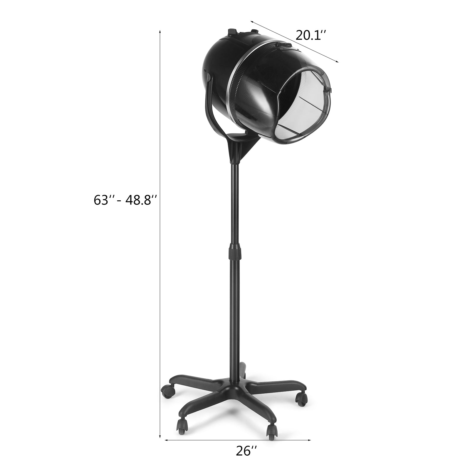 #4003 Professional Hooded Hair Dryer for Women, Height Adjustable Floor Stand Up Hair Dryer with Wheels and Timer, Sit Under Hooded Dryer for Home Beauty Spa Salon Equipment