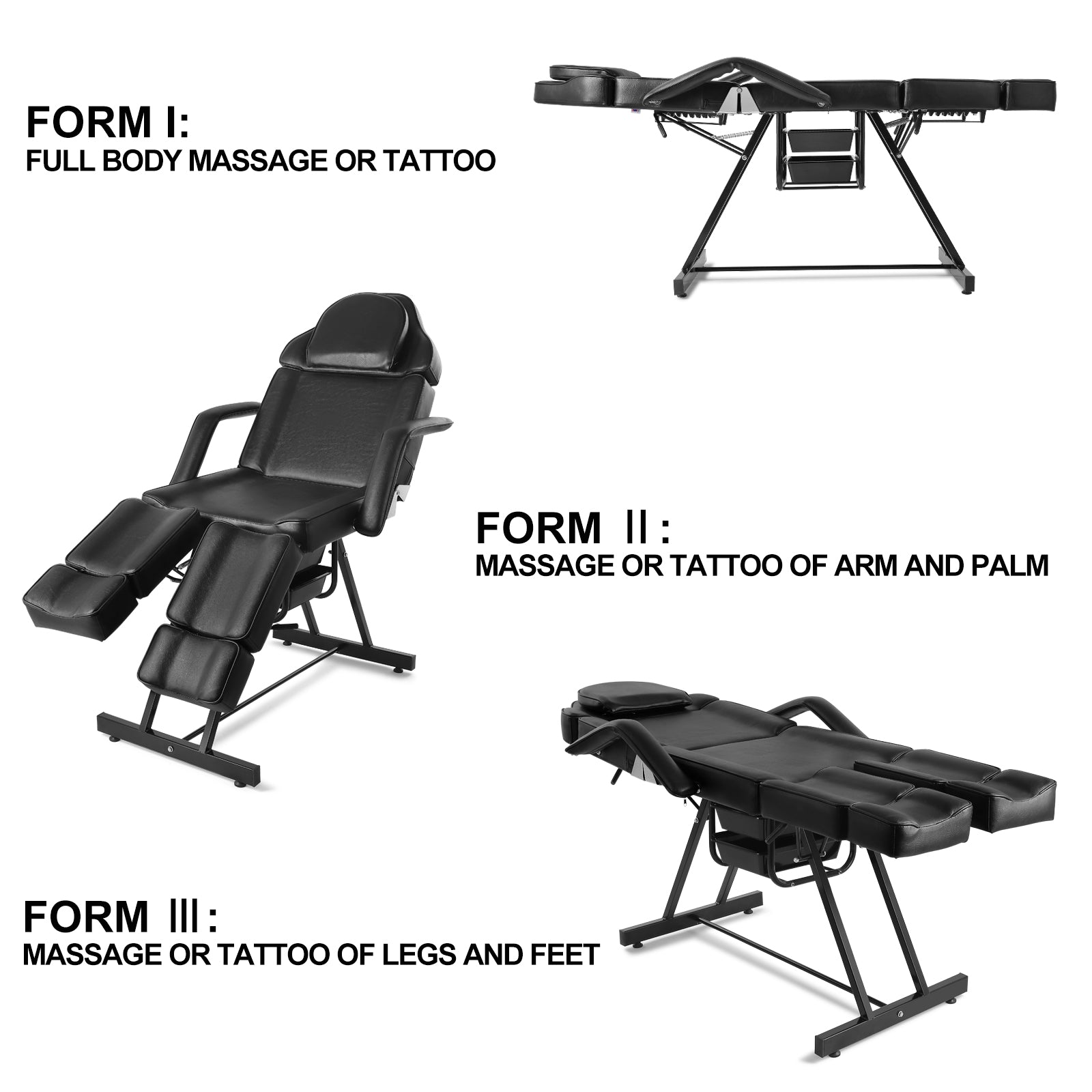 #2019 Massage Table Facial Bed Eyelash Extension Massage Bed with Tray, Split Footrests
