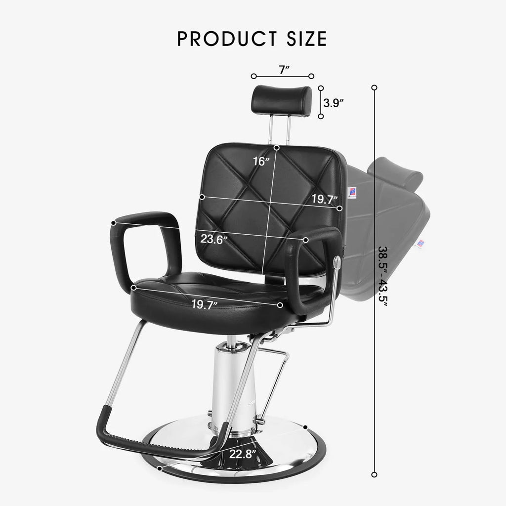 #5003 Hydraulic Recline All purpose Barber Chair Left Handed Artist hand