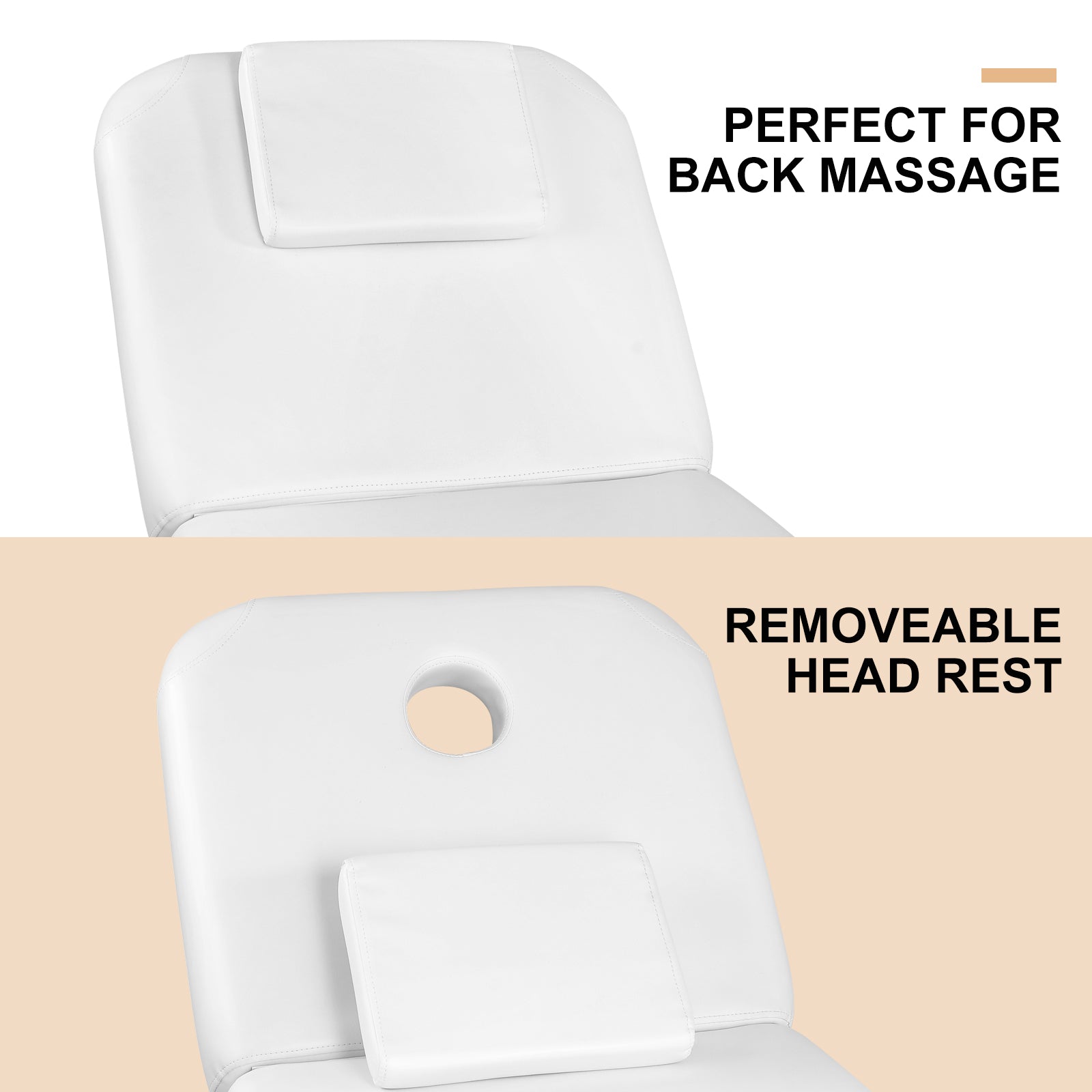 #2010 Electrical Facial Bed for Esthetician 110V Removable Massage Table 2 Motor Beauty Bed Medical Aesthetic Tattoo Chair with Adjustments, Hand/Foot-Operated,White