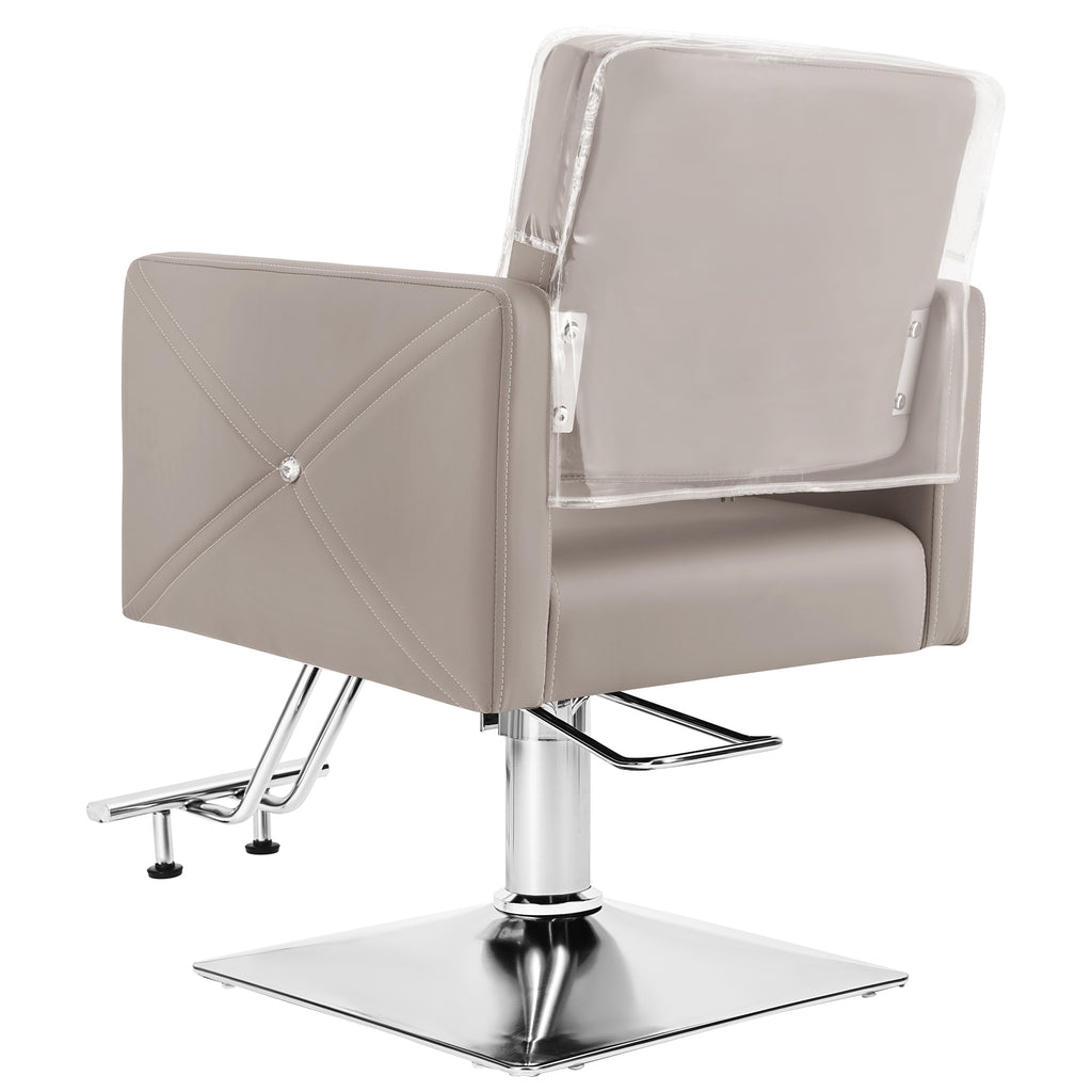 #5737 Gray Salon Chair for Hair Stylist with Back Cover, Hydraulic Hair Chair 360 Swivel Barber Chair, Beauty Salon Equipment for Hair Stylist Women, Max Load Weight 330 Lbs