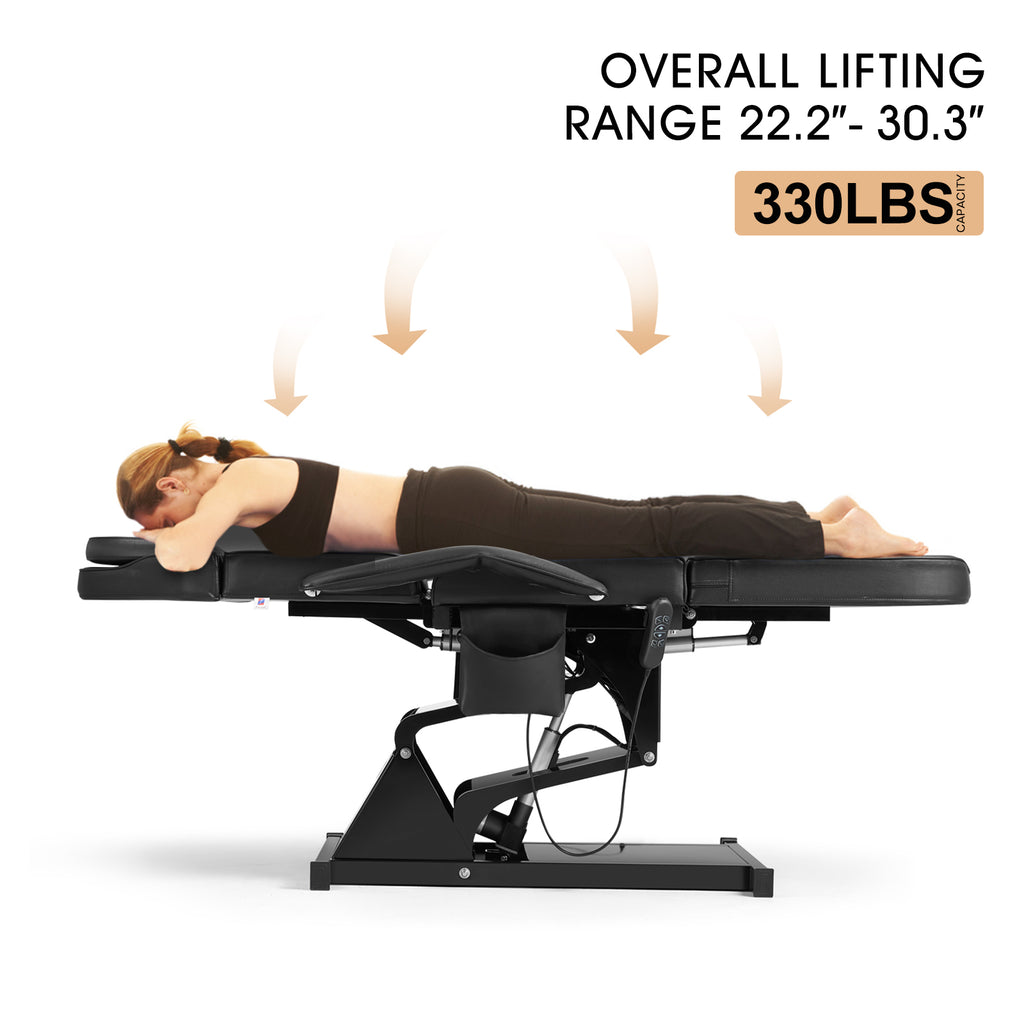 #2025 Facial Bed for Esthetician Massage Table Beauty Bed Medical Aesthetic Tattoo Chair with 3 Motor Electrical Adjustments,Black